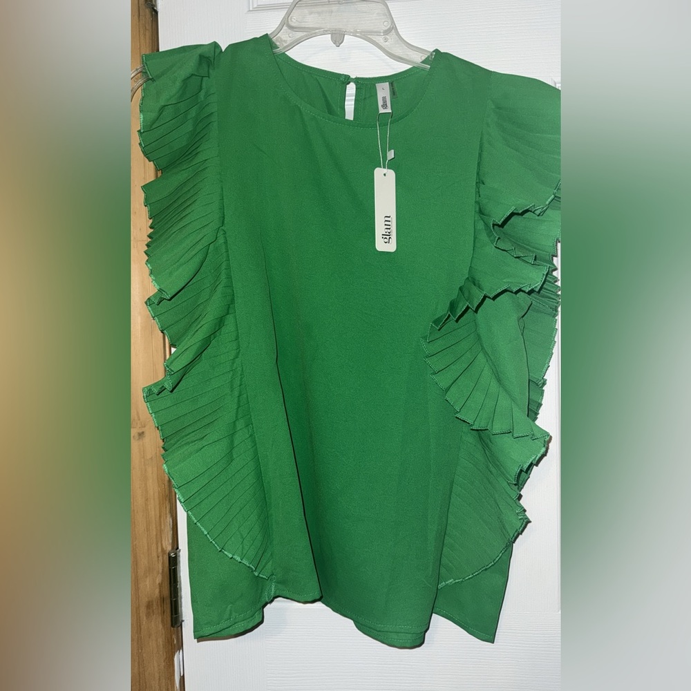 Glam Vibrant Green Ruffle Dress